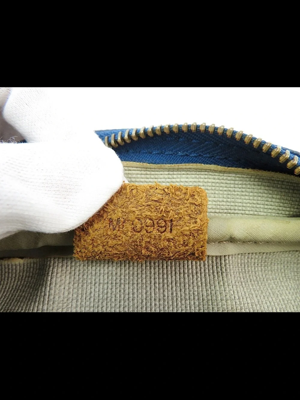 Louis Vuitton Blue and Tan Messenger Bag with LV Cup Motif